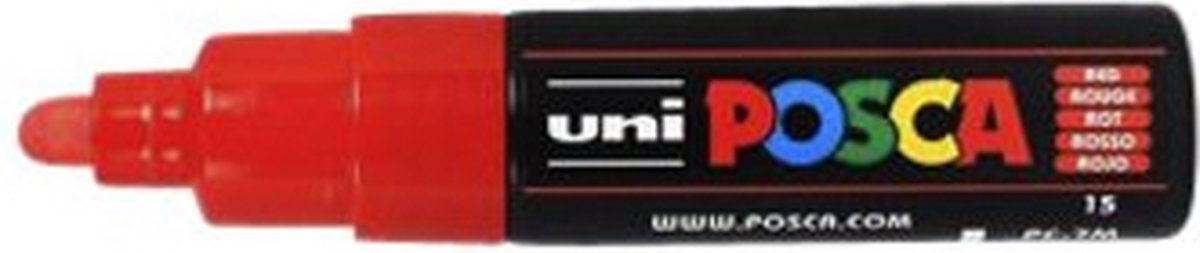 Verfstift Posca PC7M rood | 6 stuks